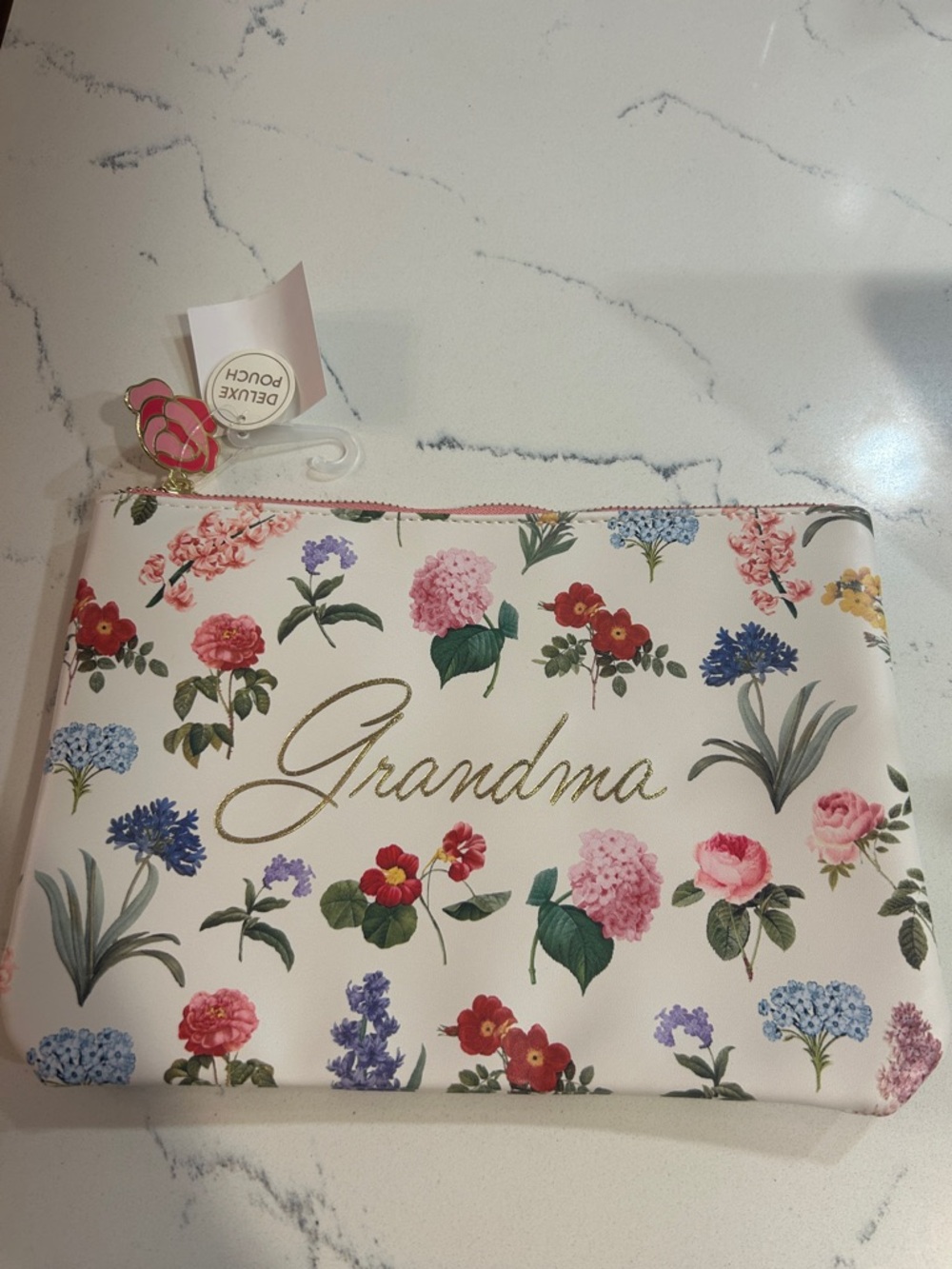 New 10X7 Grandma Floral Zip Pouch